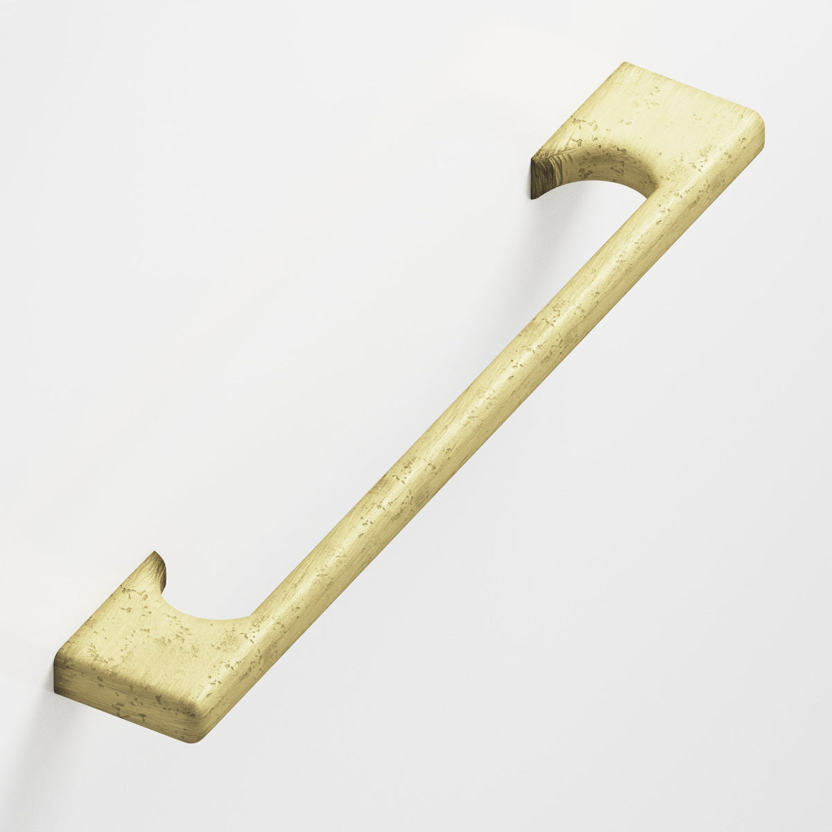 Colonial Bronze 3731 Radiused Rectangular Pull with Scalloped Legs, 5/8 x 3/8 in Cross Section - Distressed Antique Brass