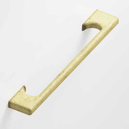 Colonial Bronze 3731 Radiused Rectangular Pull with Scalloped Legs, 5/8 x 3/8 in Cross Section - Distressed Antique Brass