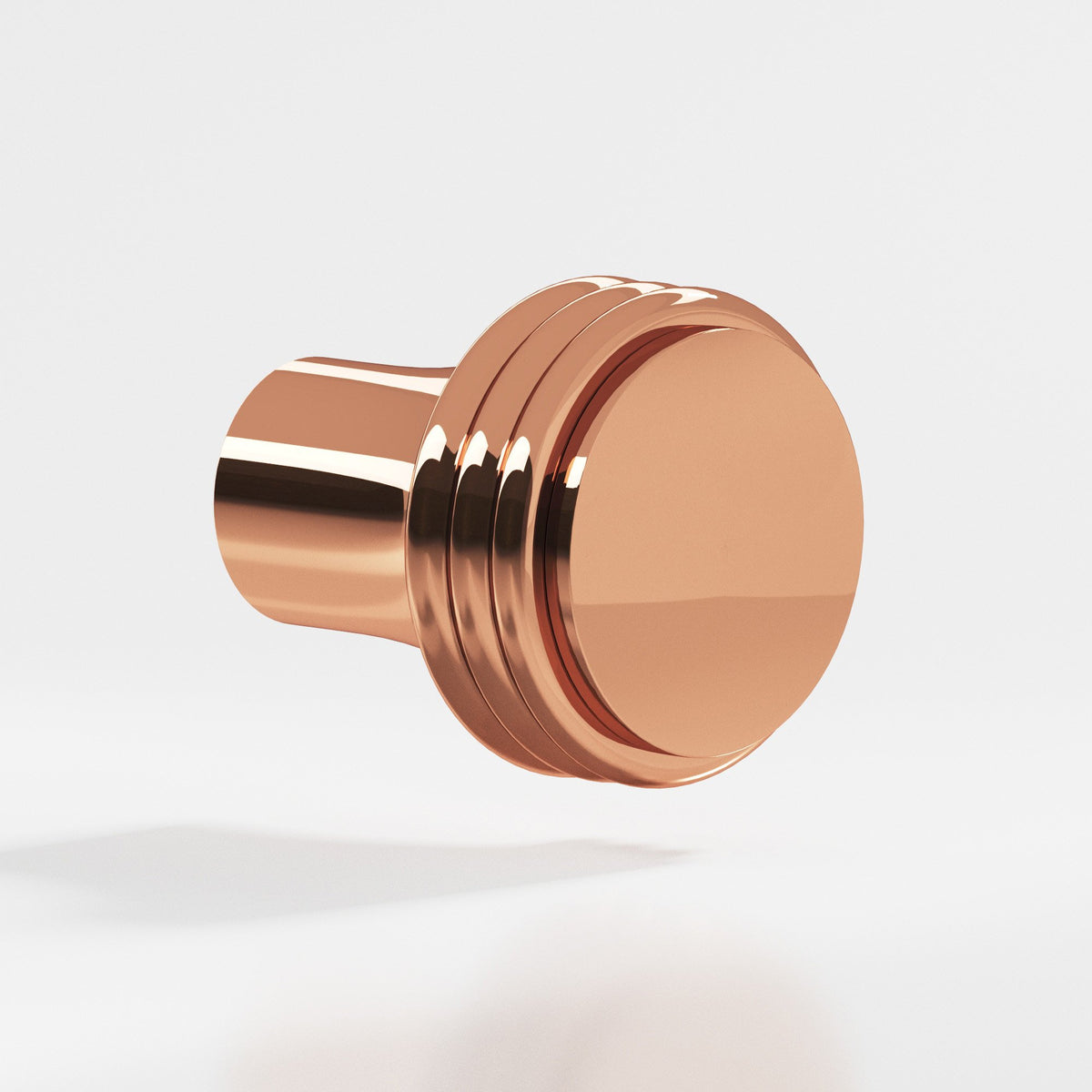 Colonial Bronze 376 Ribbed Round Knob, 7/8 in Diameter - Polished Copper
