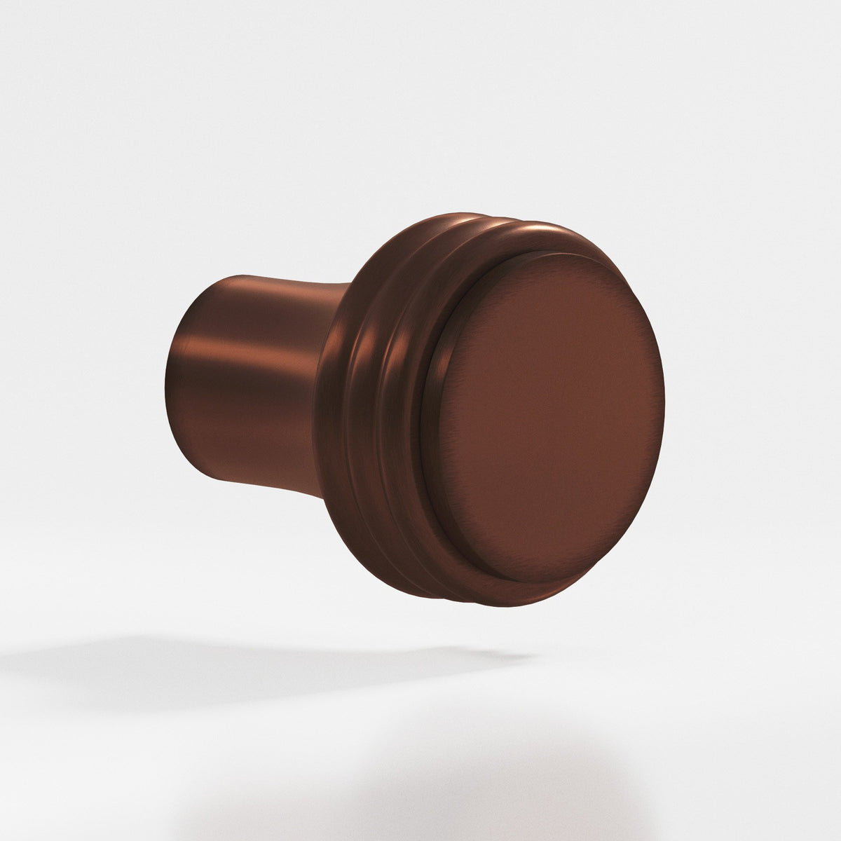 Colonial Bronze 376 Ribbed Round Knob, 7/8 in Diameter - Matte Antique Copper