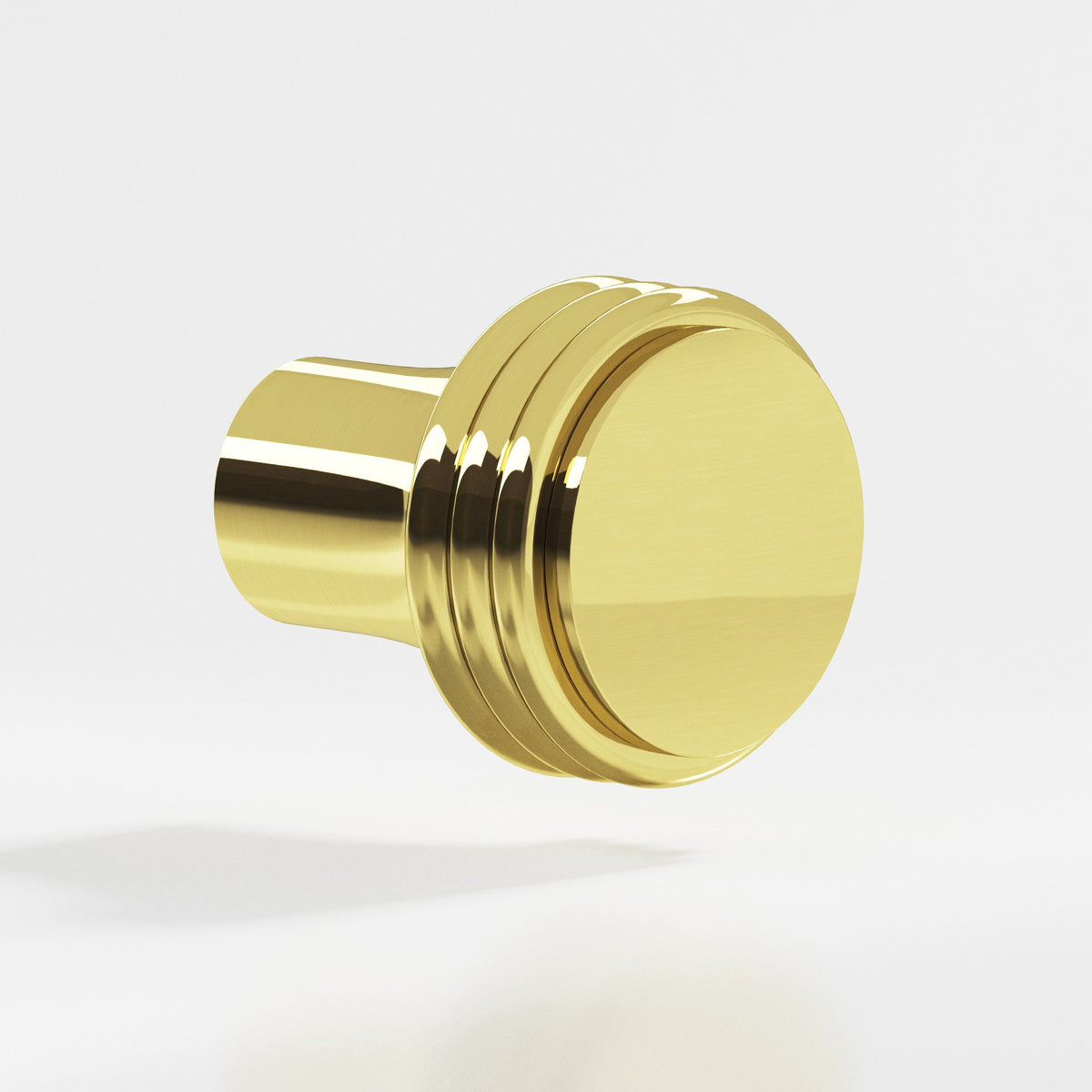 Colonial Bronze 376 Ribbed Round Knob, 7/8 in Diameter - Unlacquered Polished Brass
