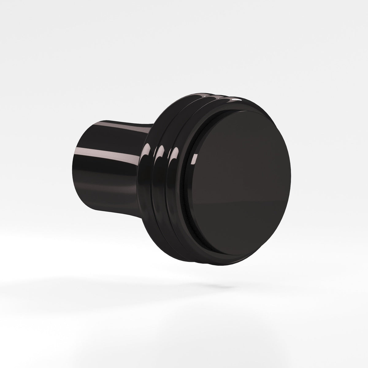 Colonial Bronze 376 Ribbed Round Knob, 7/8 in Diameter - Satin Black