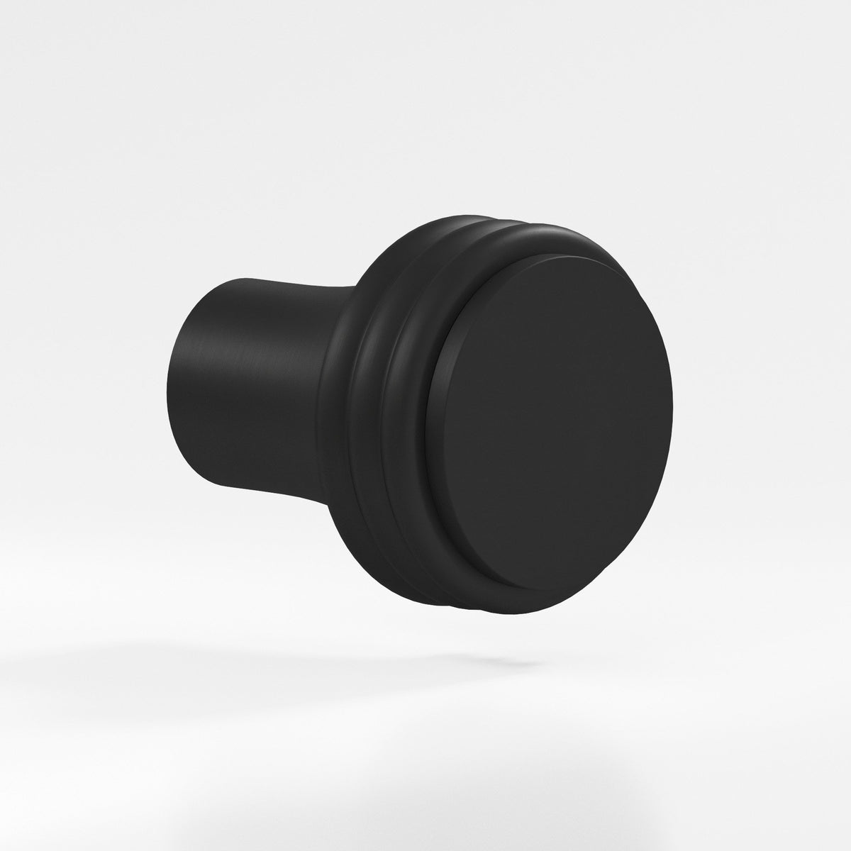 Colonial Bronze 377 Ribbed Round Knob, 1-1/4 in Diameter - Matte Satin Black
