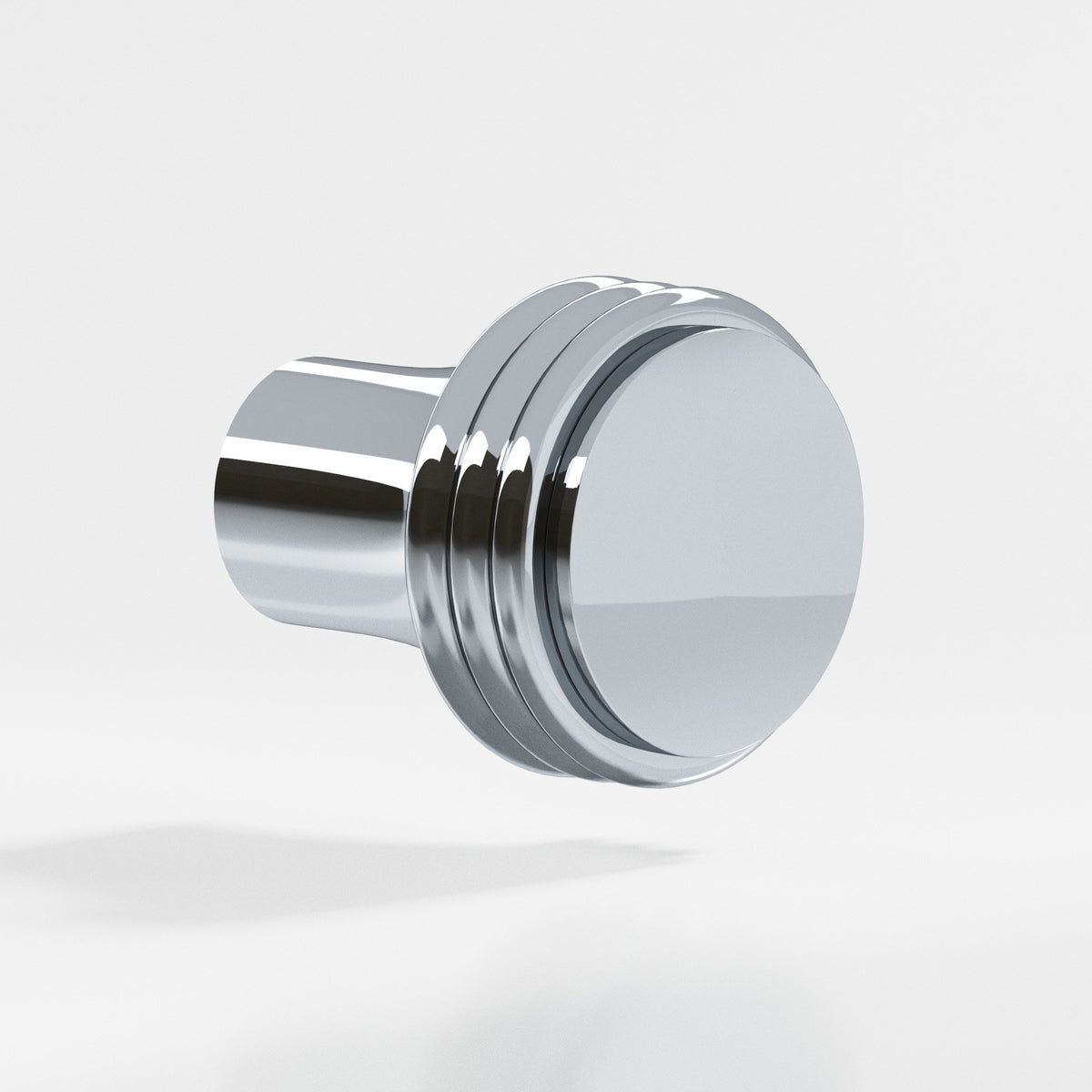 Colonial Bronze 376 Ribbed Round Knob, 7/8 in Diameter - Polished Chrome