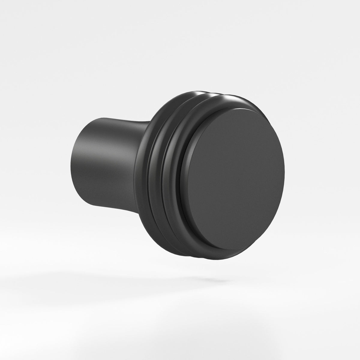 Colonial Bronze 377 Ribbed Round Knob, 1-1/4 in Diameter - Matte Graphite
