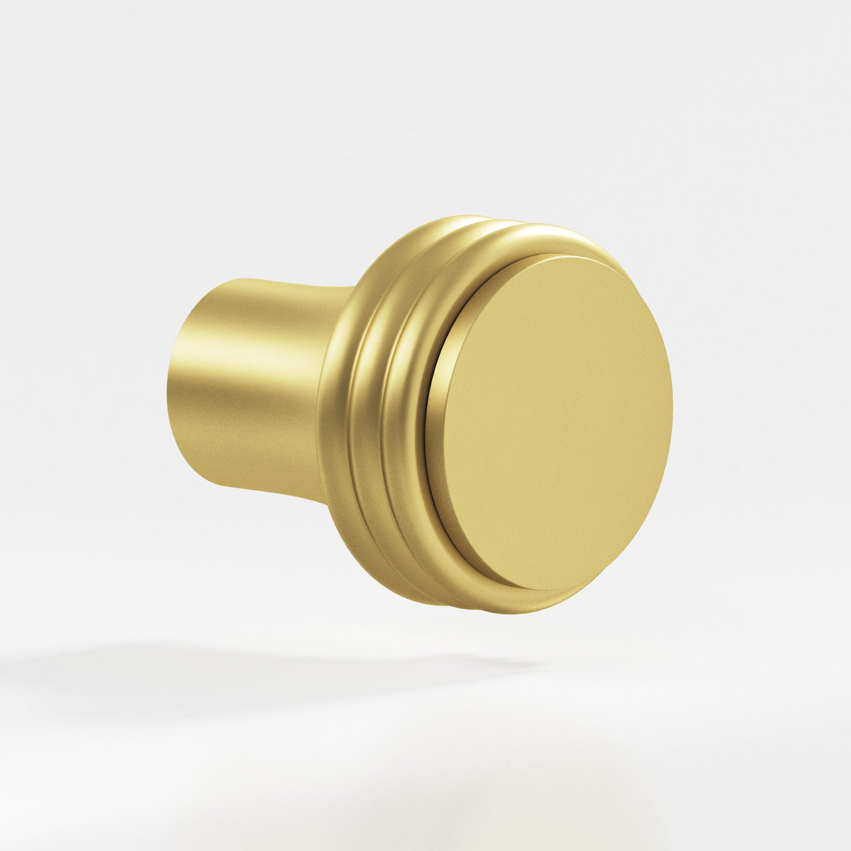 Colonial Bronze 376 Ribbed Round Knob, 7/8 in Diameter - Matte Satin Brass