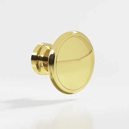 Colonial Bronze 378BB Rimmed Disc Back-to-Back Shower Door Knob Kit, 1-1/4 in Diameter - Polished Brass