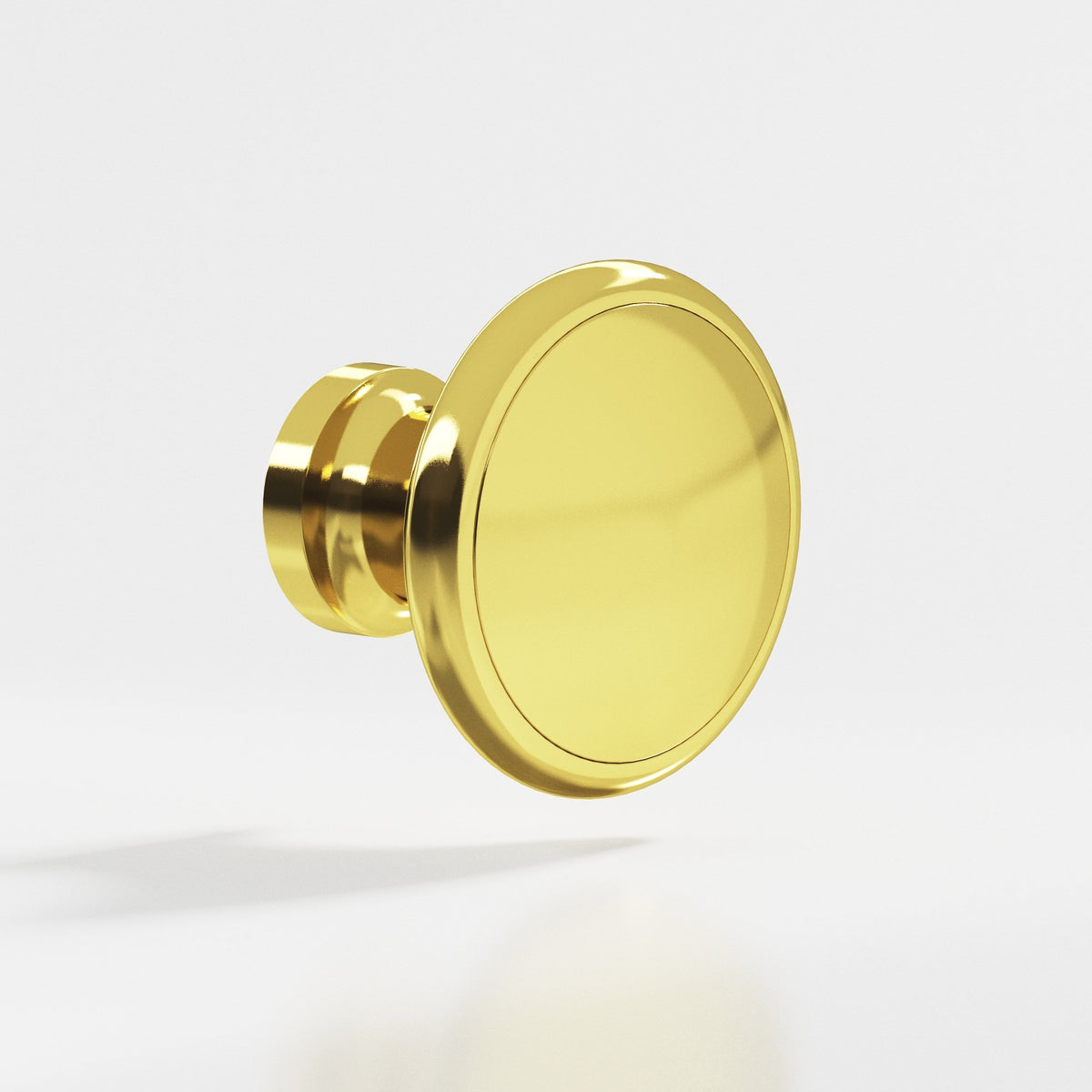 Colonial Bronze 378 Rimmed Disc Knob, 1-1/4 in Diameter - French Gold