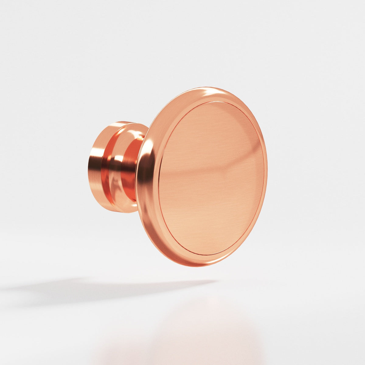 Colonial Bronze 378 Rimmed Disc Knob, 1-1/4 in Diameter - Satin Copper