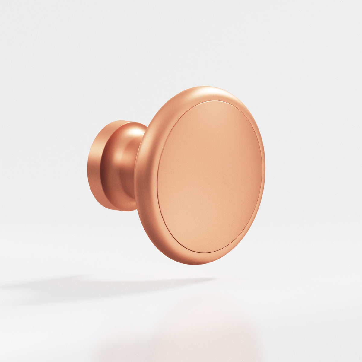 Colonial Bronze 378 Rimmed Disc Knob, 1-1/4 in Diameter - Matte Satin Copper