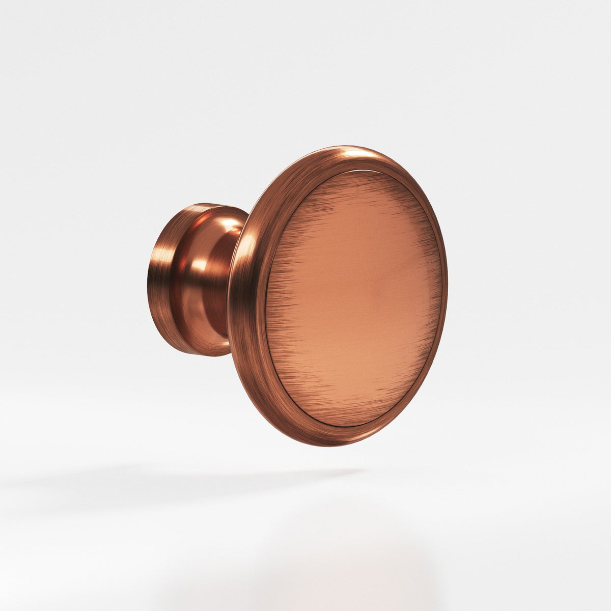 Colonial Bronze 378 Rimmed Disc Knob, 1-1/4 in Diameter - Antique Copper
