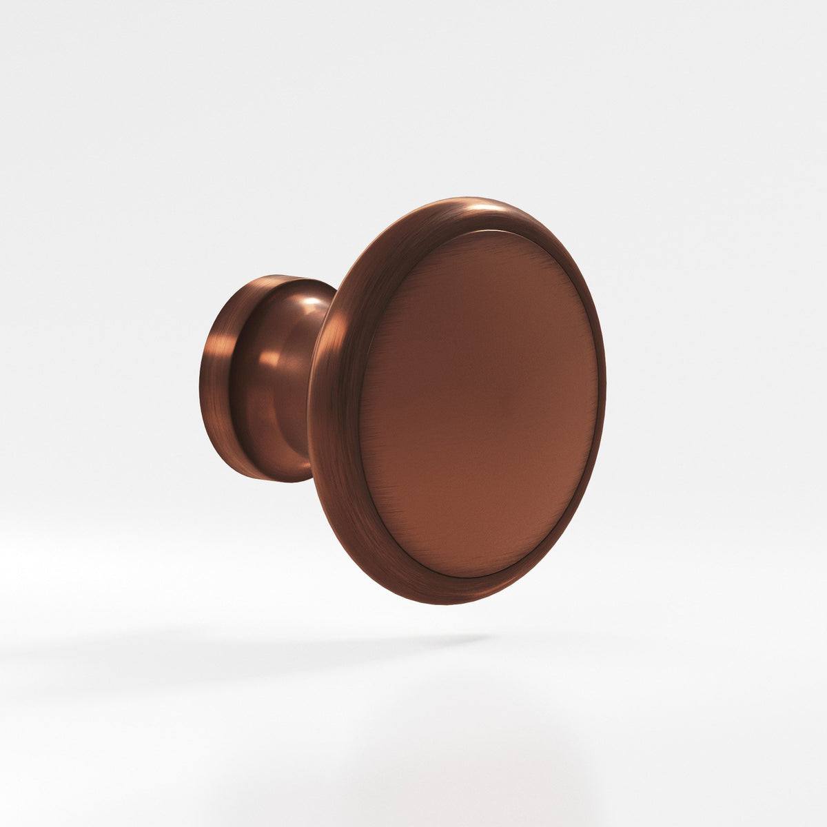 Colonial Bronze 378 Rimmed Disc Knob, 1-1/4 in Diameter - Matte Antique Copper