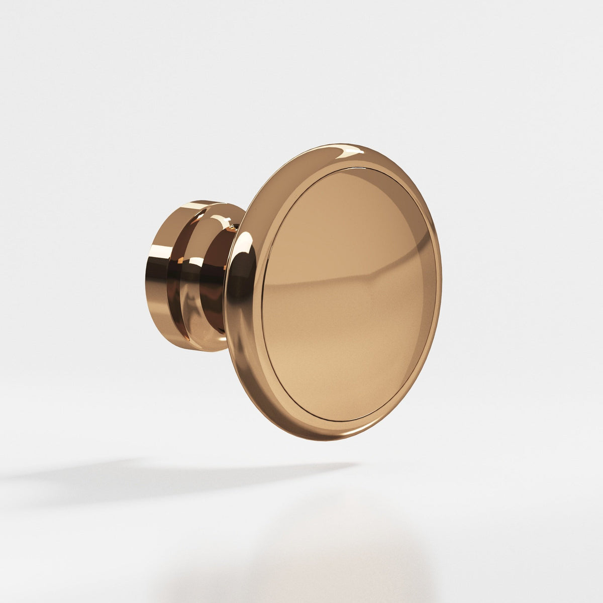 Colonial Bronze 378 Rimmed Disc Knob, 1-1/4 in Diameter - Polished Bronze