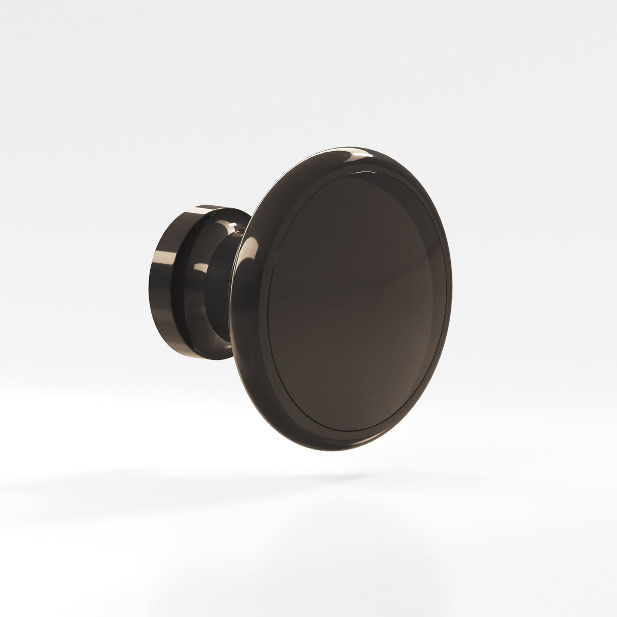 Colonial Bronze 378 Rimmed Disc Knob, 1-1/4 in Diameter - Dark Statuary Bronze