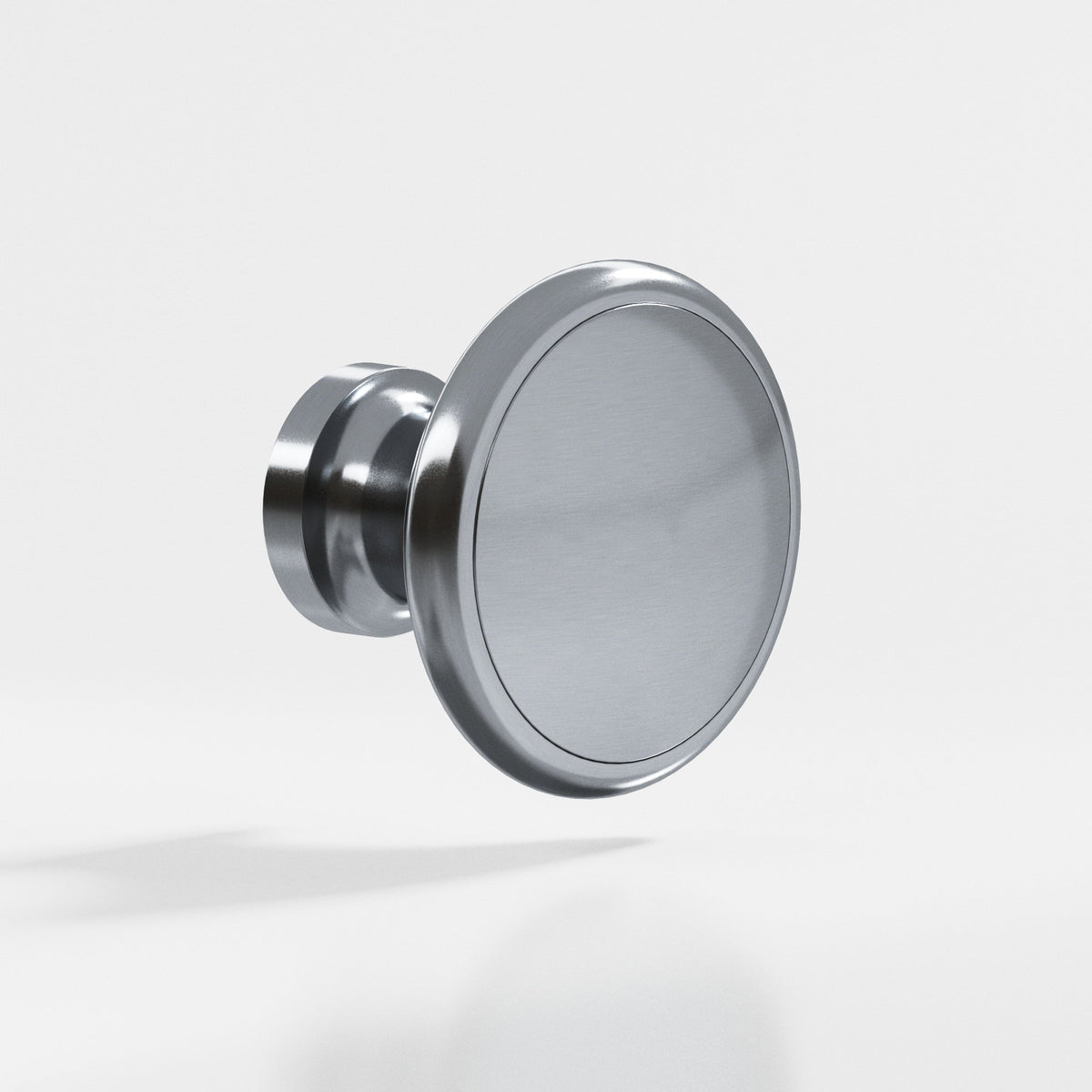 Colonial Bronze 378 Rimmed Disc Knob, 1-1/4 in Diameter - Satin Chrome