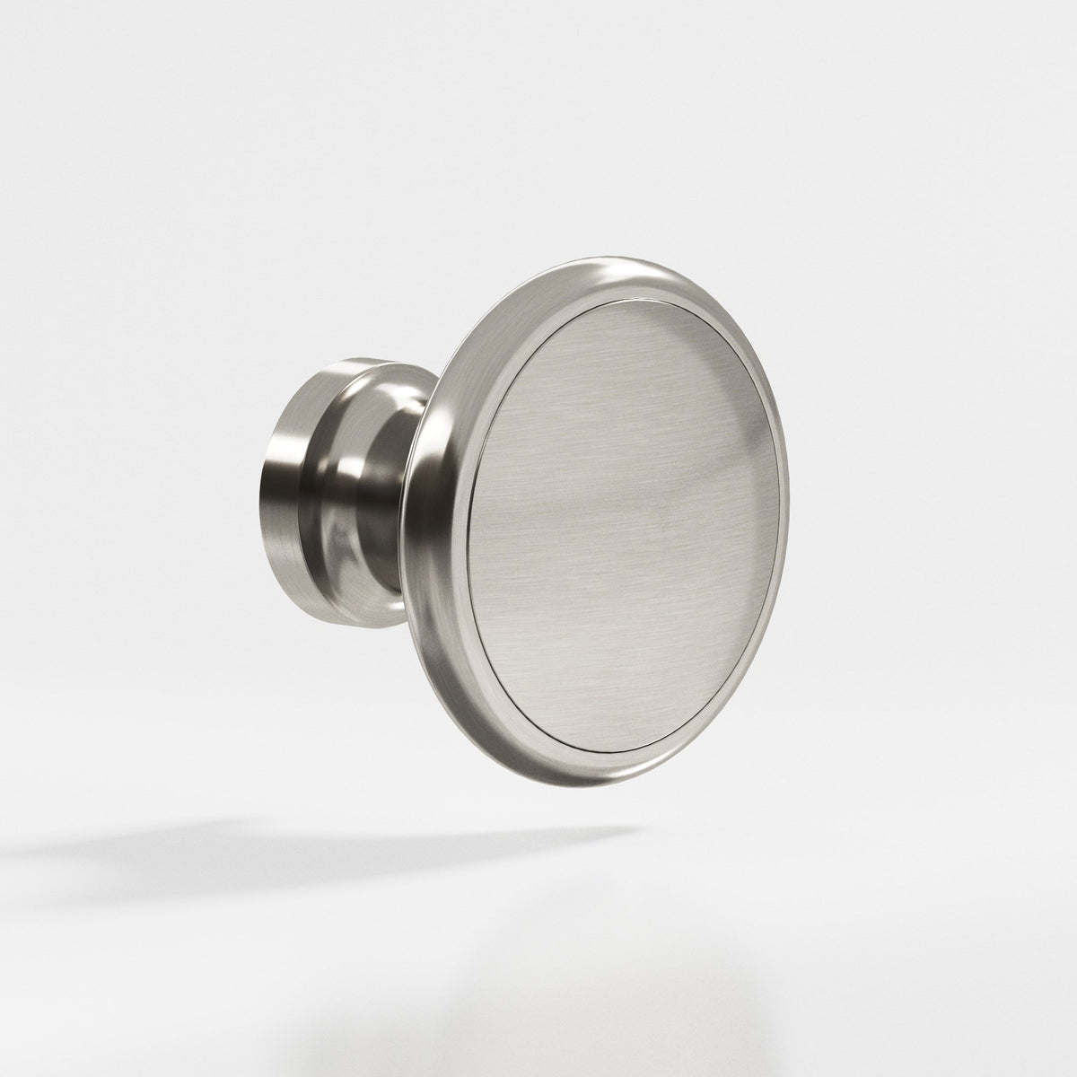 Colonial Bronze 378 Rimmed Disc Knob, 1-1/4 in Diameter - Satin Nickel