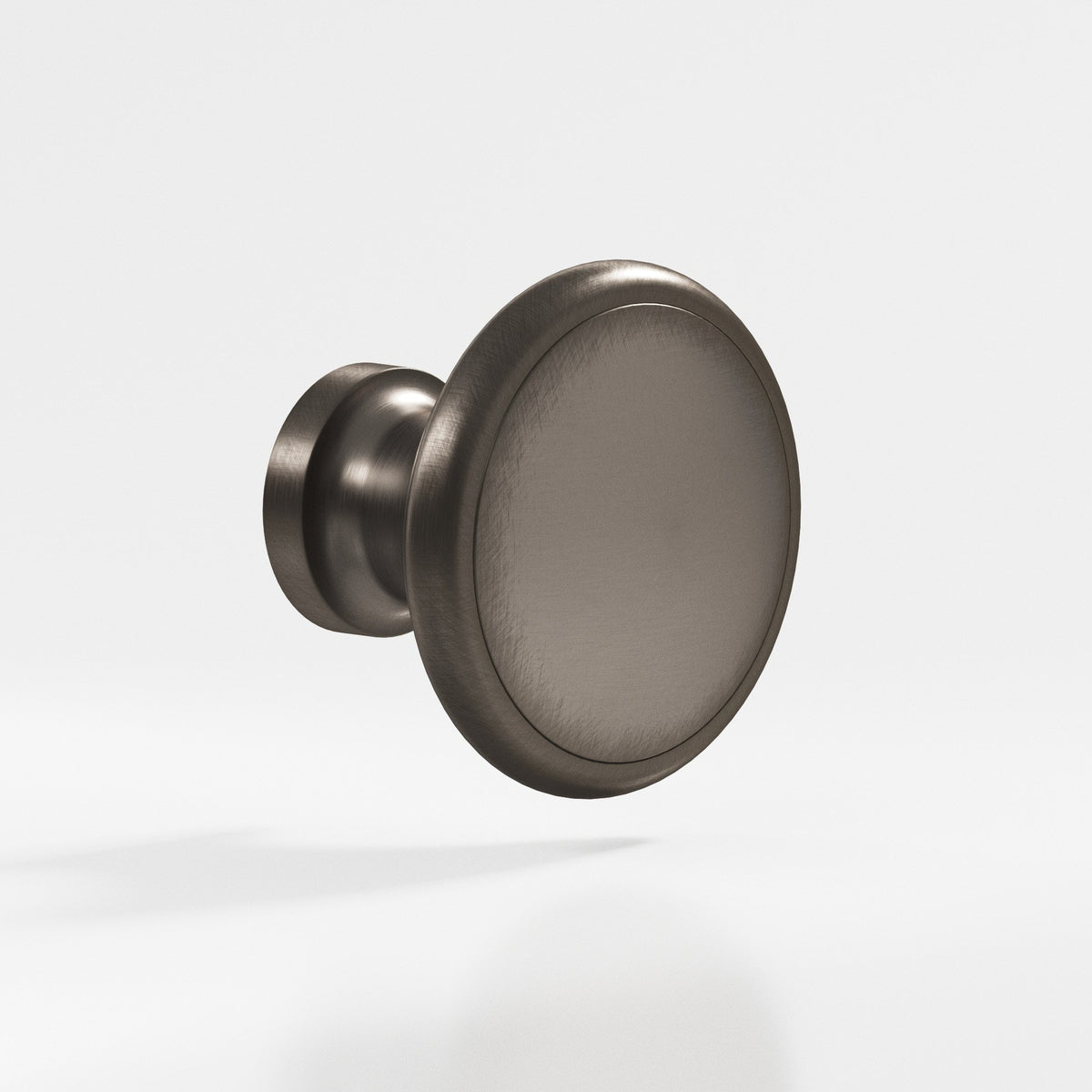 Colonial Bronze 378 Rimmed Disc Knob, 1-1/4 in Diameter - Pewter