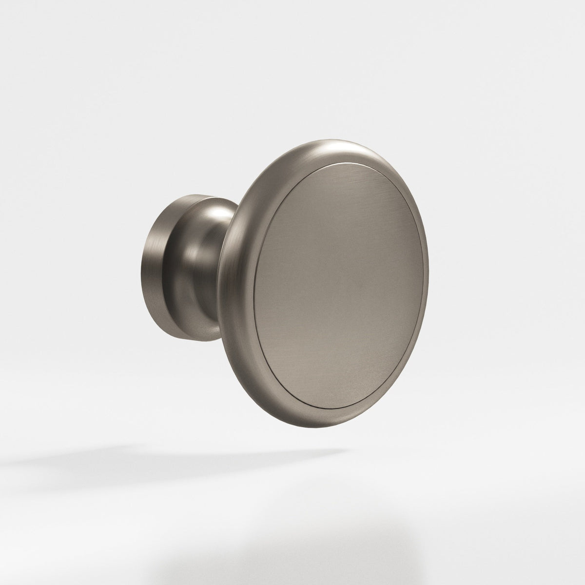Colonial Bronze 378 Rimmed Disc Knob, 1-1/4 in Diameter - Matte Pewter