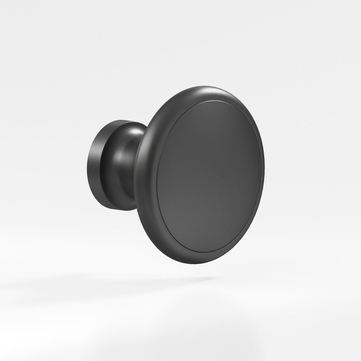 Colonial Bronze 378 Rimmed Disc Knob, 1-1/4 in Diameter - Matte Graphite