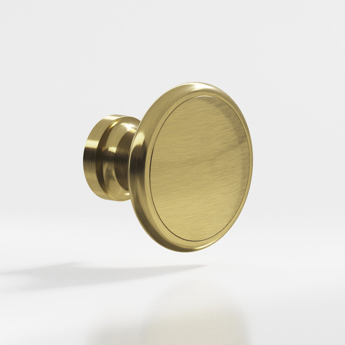 Colonial Bronze 378 Rimmed Disc Knob, 1-1/4 in Diameter - Antique Brass