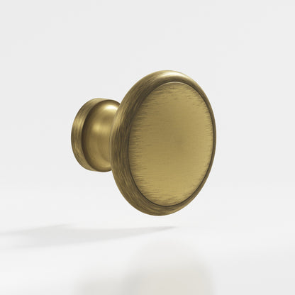 Colonial Bronze 378BB Rimmed Disc Back-to-Back Shower Door Knob Kit, 1-1/4 in Diameter - Matte Antique Satin Brass