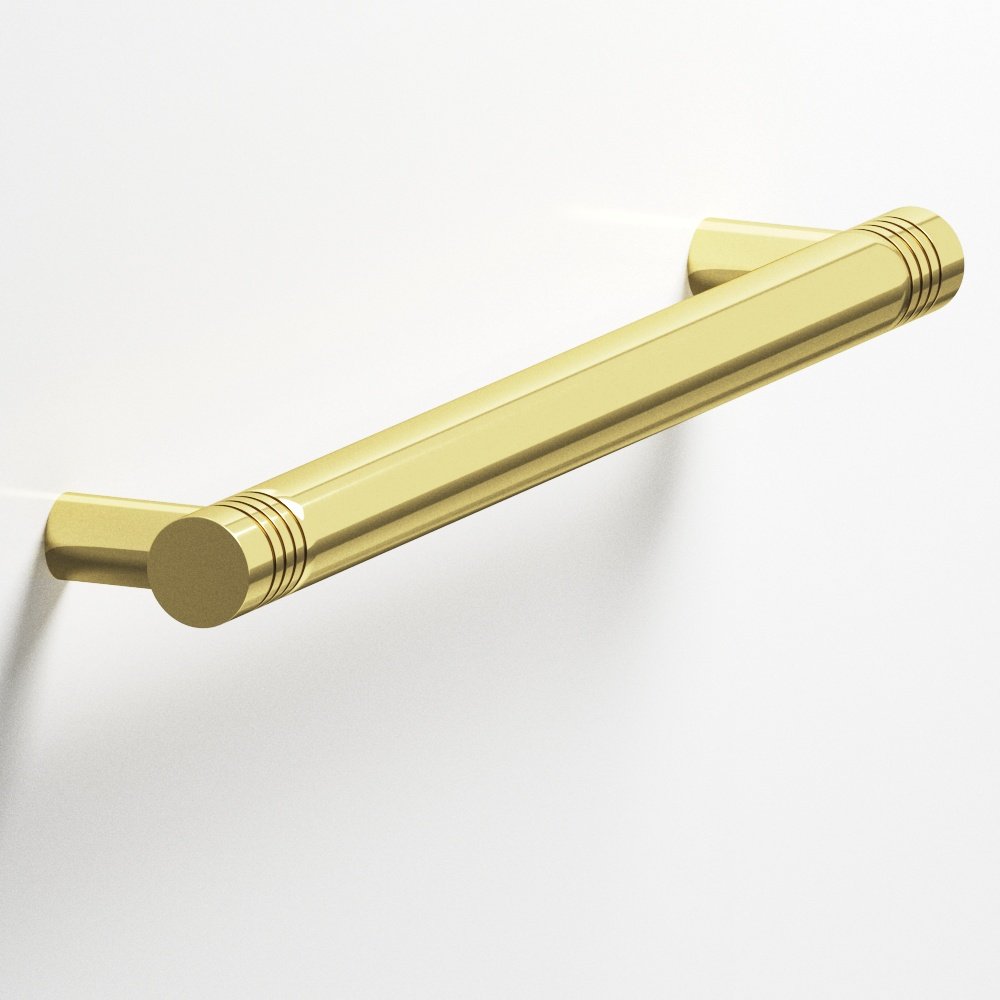 Colonial Bronze 413 Grooved Round Pull with Straight Posts, 1/2 in Diameter - Polished Brass