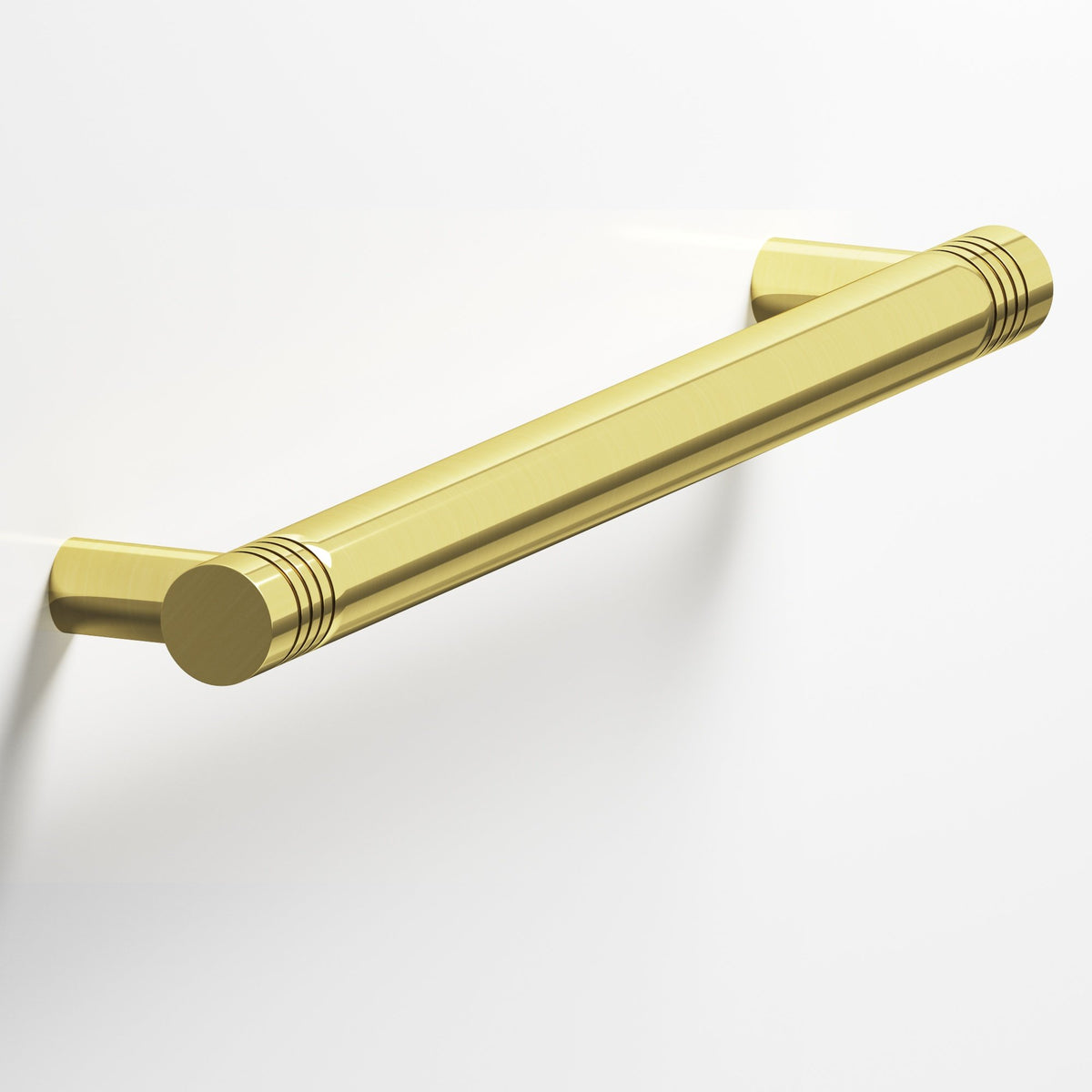 Colonial Bronze 413 Grooved Round Pull with Straight Posts, 1/2 in Diameter - Unlacquered Polished Brass