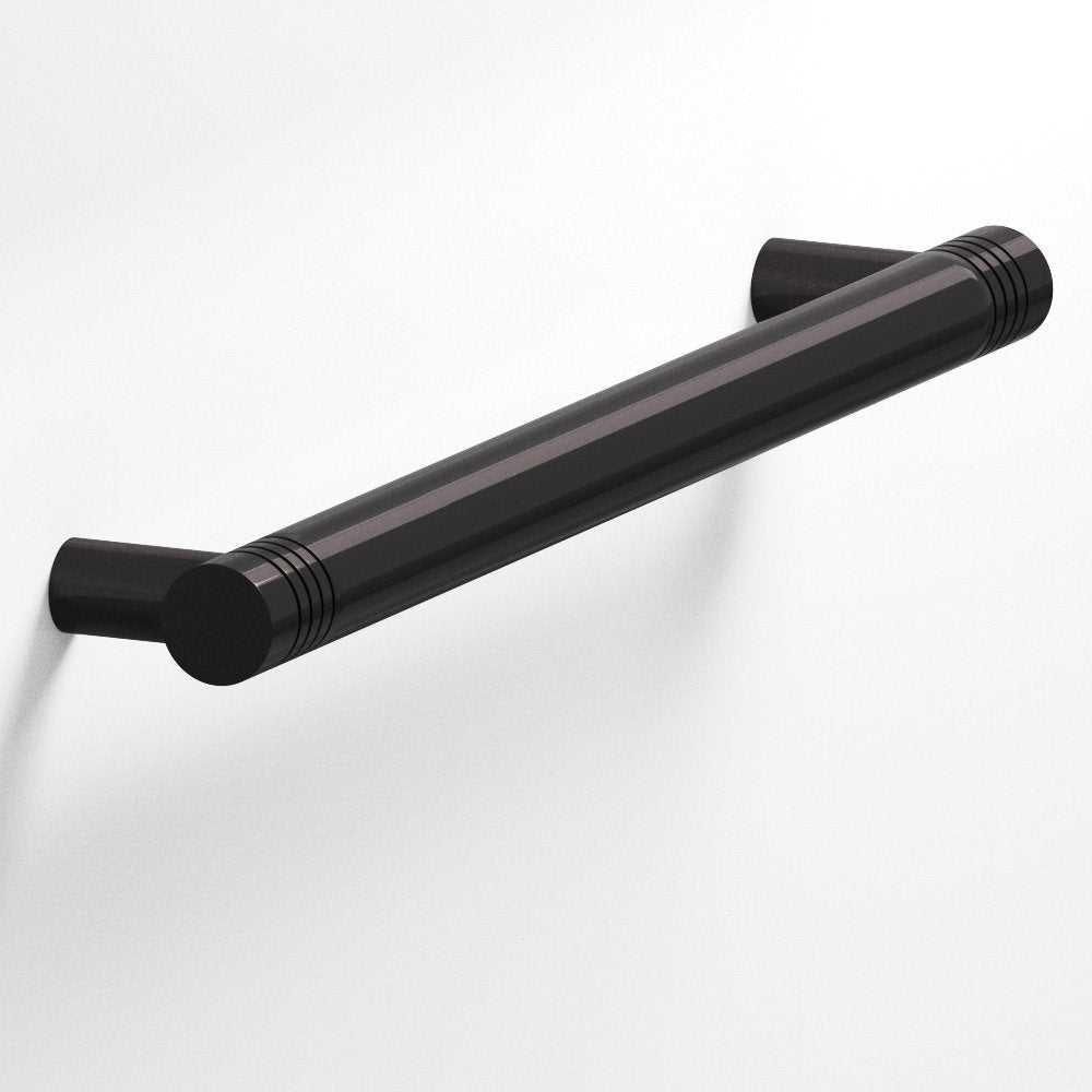 Colonial Bronze 413 Grooved Round Pull with Straight Posts, 1/2 in Diameter - Satin Black