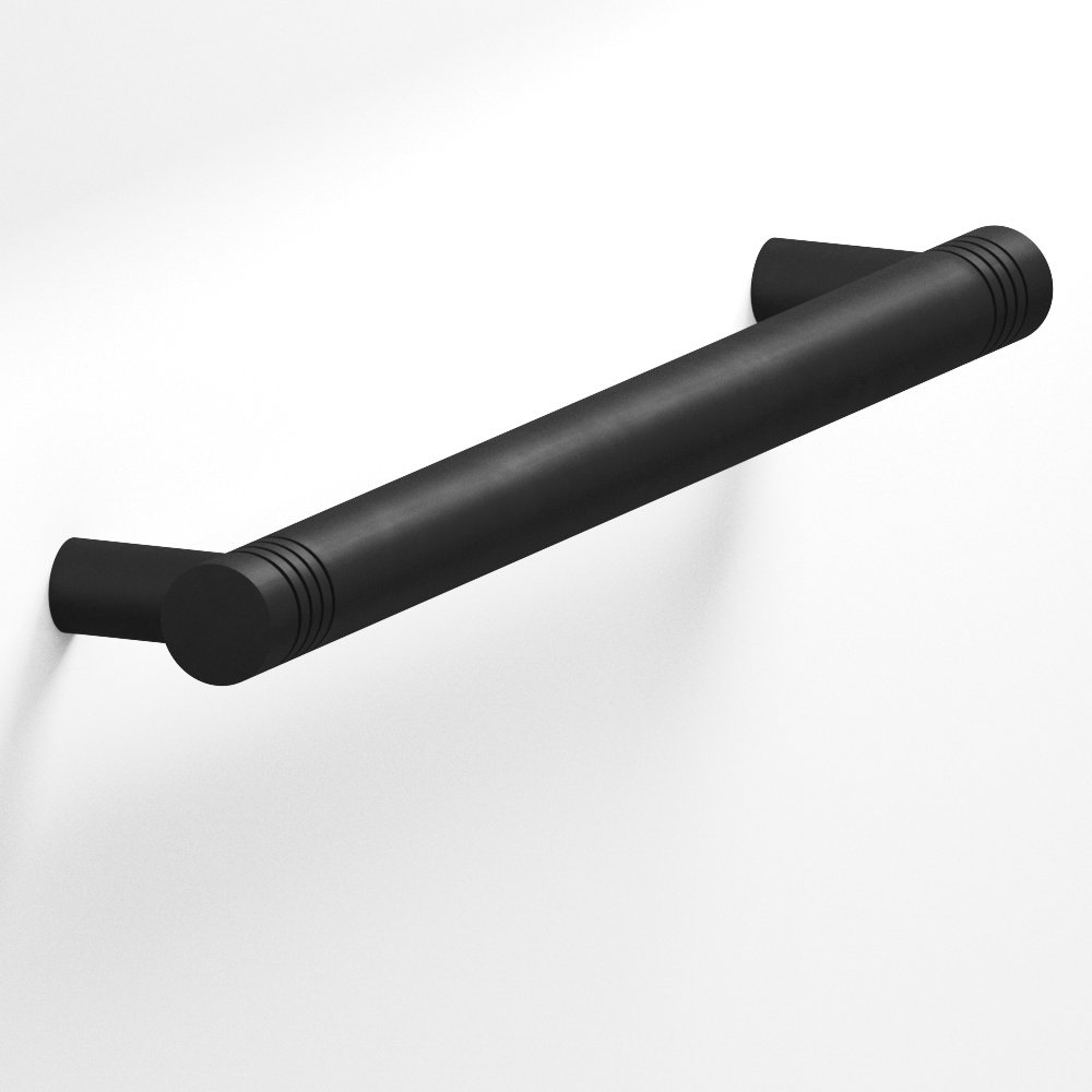 Colonial Bronze 413 Grooved Round Pull with Straight Posts, 1/2 in Diameter - Matte Satin Black