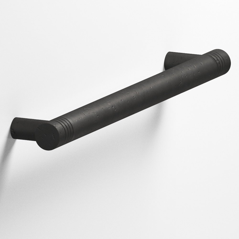 Colonial Bronze 413 Grooved Round Pull with Straight Posts, 1/2 in Diameter - Distressed Satin Black