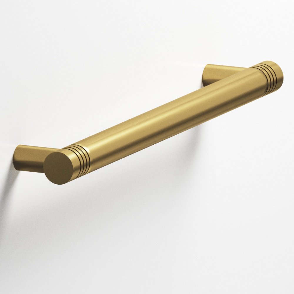 Colonial Bronze 413 Grooved Round Pull with Straight Posts, 1/2 in Diameter - Satin Brass