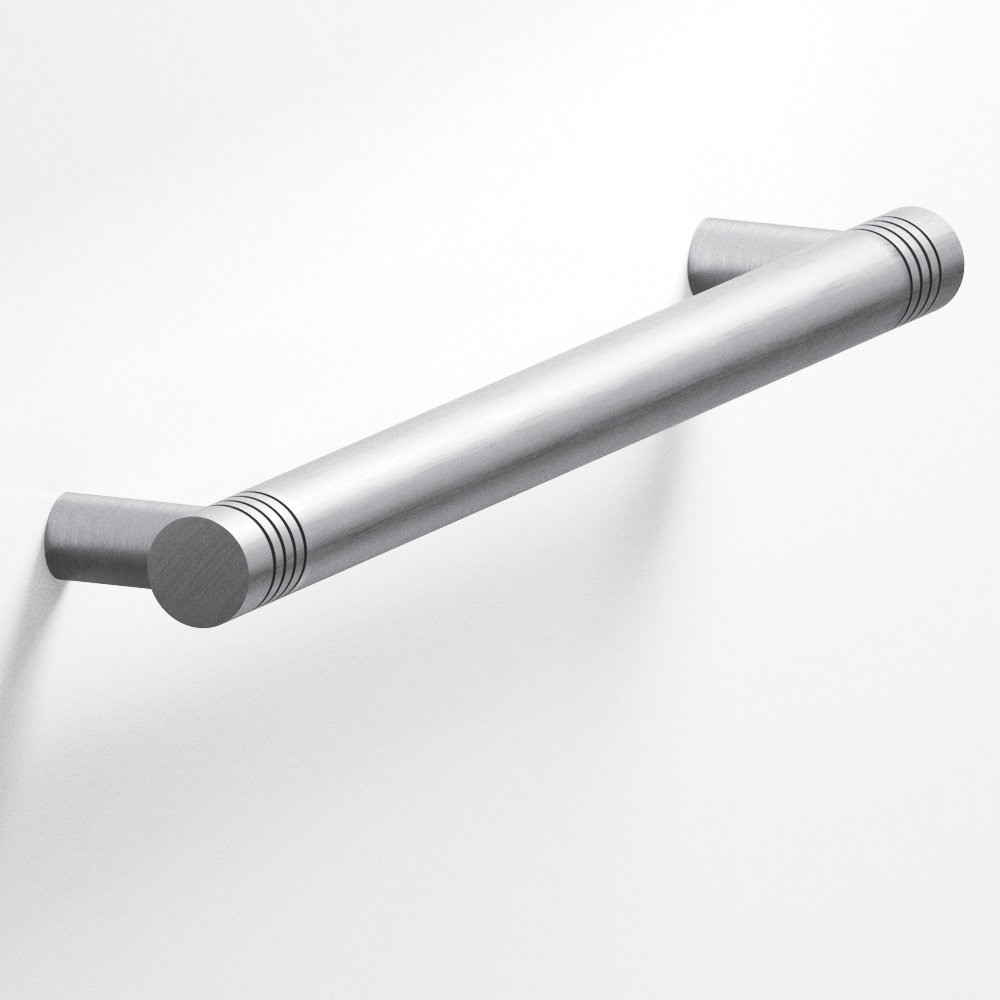 Colonial Bronze 413 Grooved Round Pull with Straight Posts, 1/2 in Diameter - Matte Satin Chrome