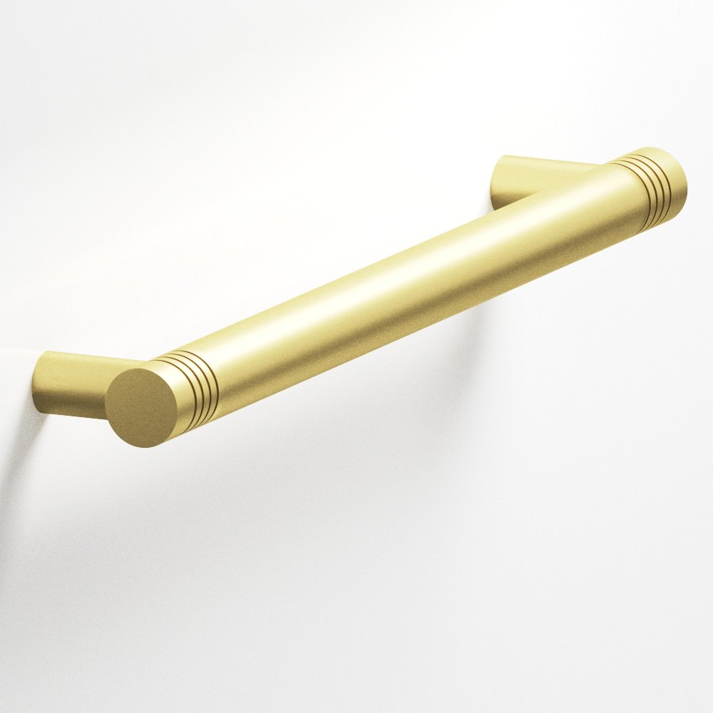 Colonial Bronze 413 Grooved Round Pull with Straight Posts, 1/2 in Diameter - Matte Satin Brass