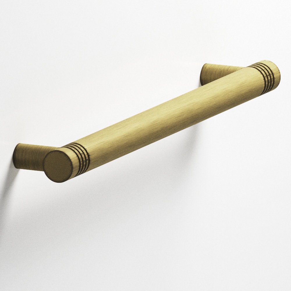 Colonial Bronze 413 Grooved Round Pull with Straight Posts, 1/2 in Diameter - Matte Antique Satin Brass