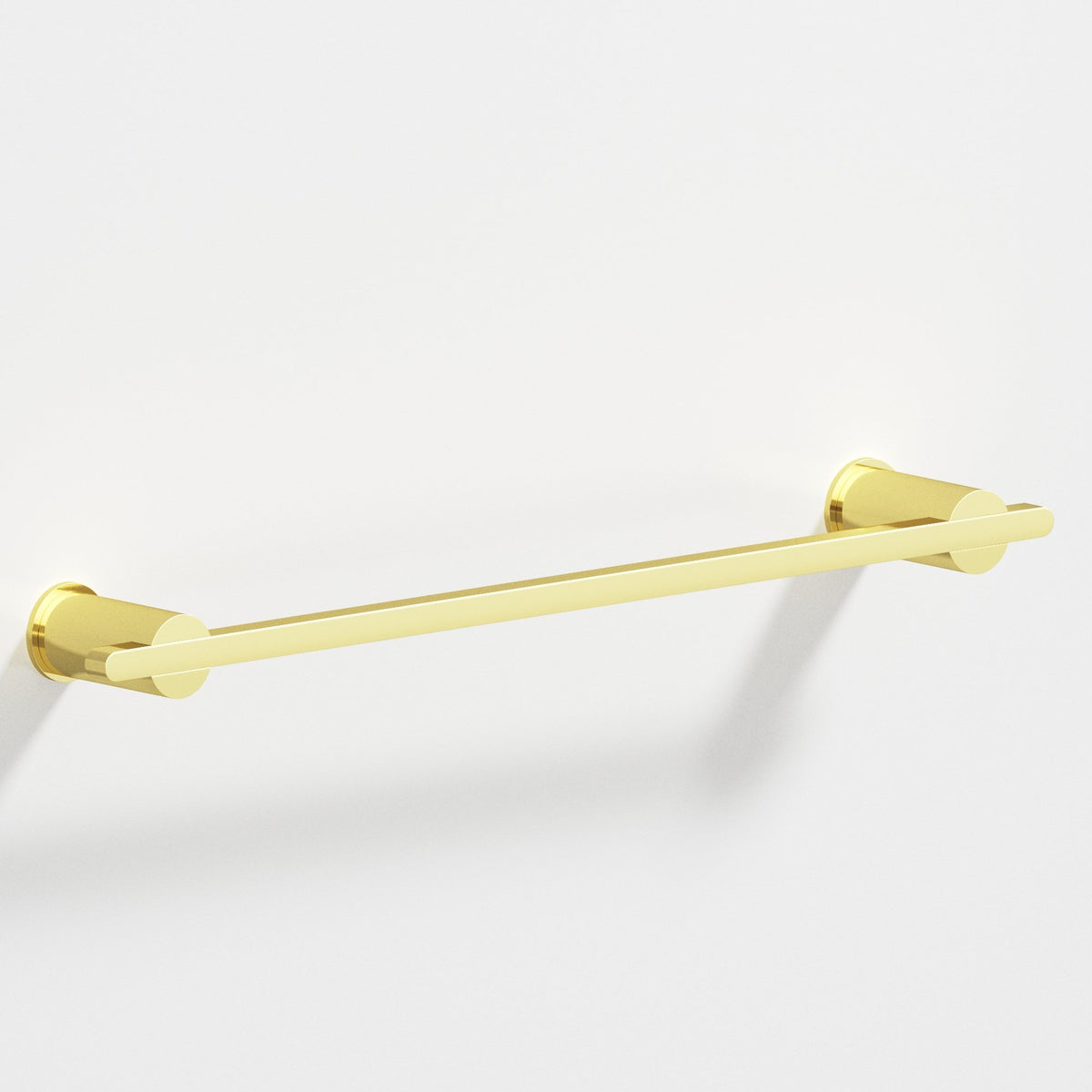 Colonial Bronze 42 Rectangular Towel Bar and Appliance Pull, Partially Encapsulated by Round Posts - Polished Brass