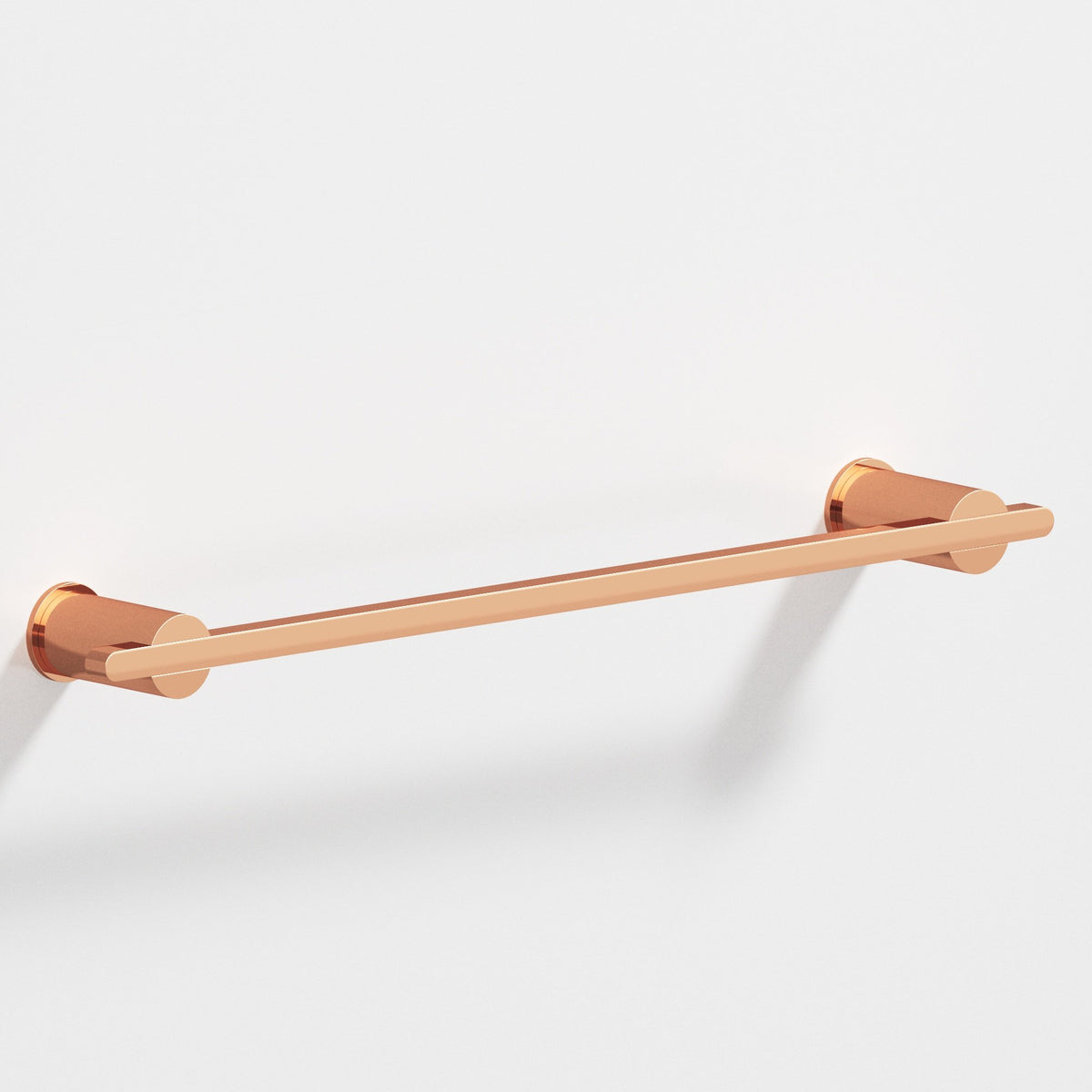 Colonial Bronze 42 Rectangular Towel Bar and Appliance Pull, Partially Encapsulated by Round Posts - Polished Copper