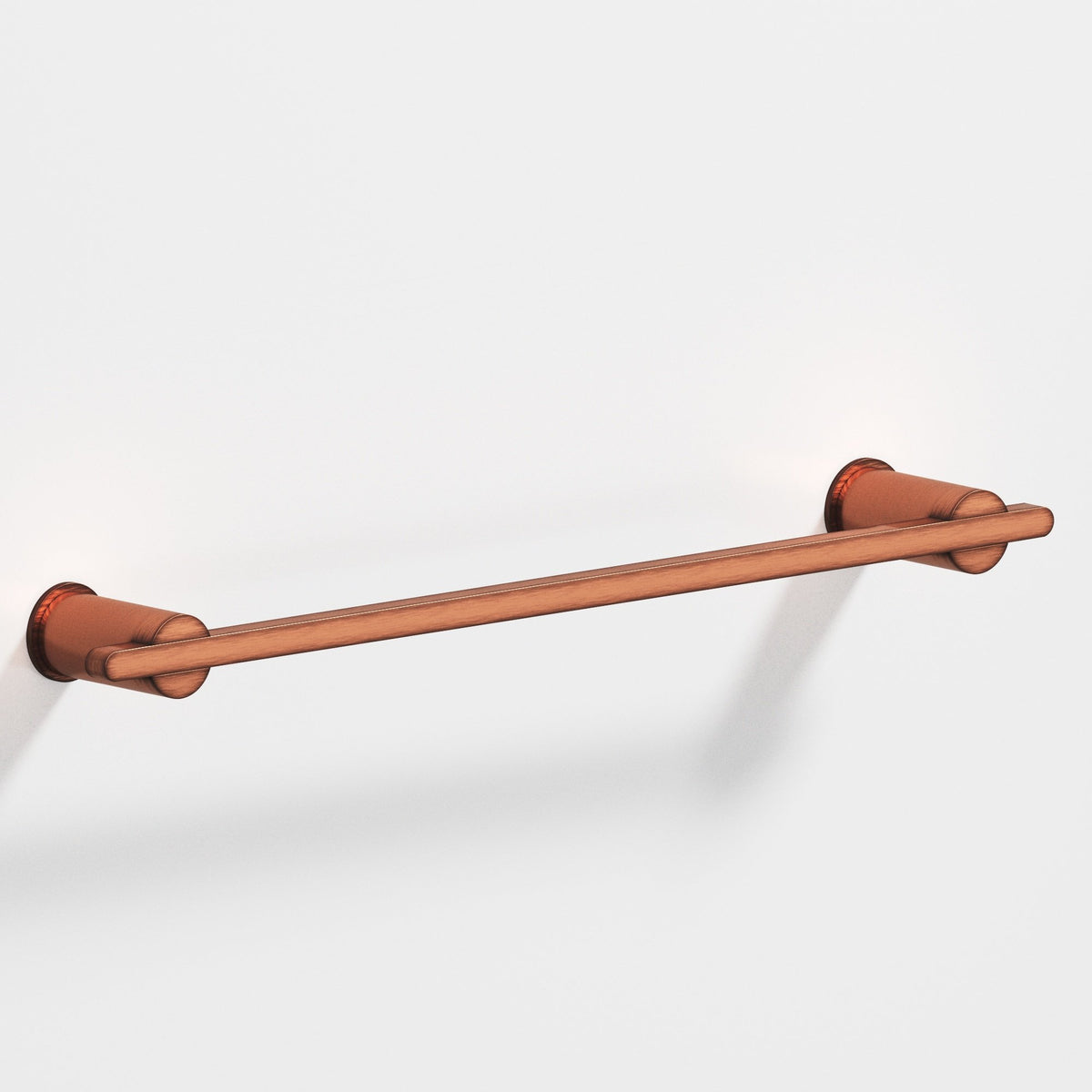Colonial Bronze 42 Rectangular Towel Bar and Appliance Pull, Partially Encapsulated by Round Posts - Antique Copper