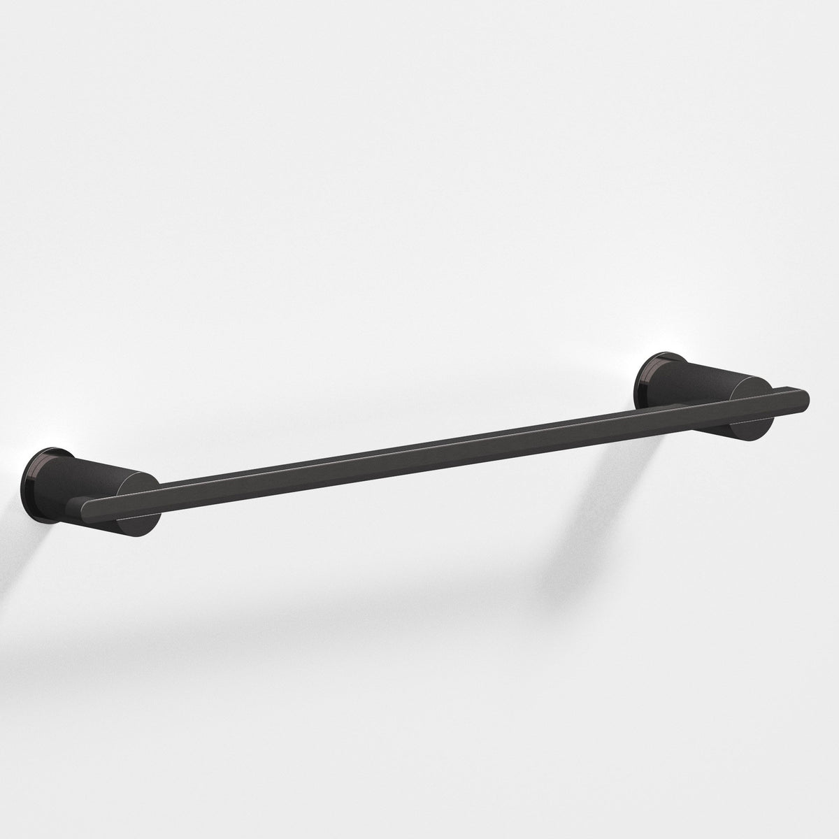 Colonial Bronze 42 Rectangular Towel Bar and Appliance Pull, Partially Encapsulated by Round Posts - Satin Black