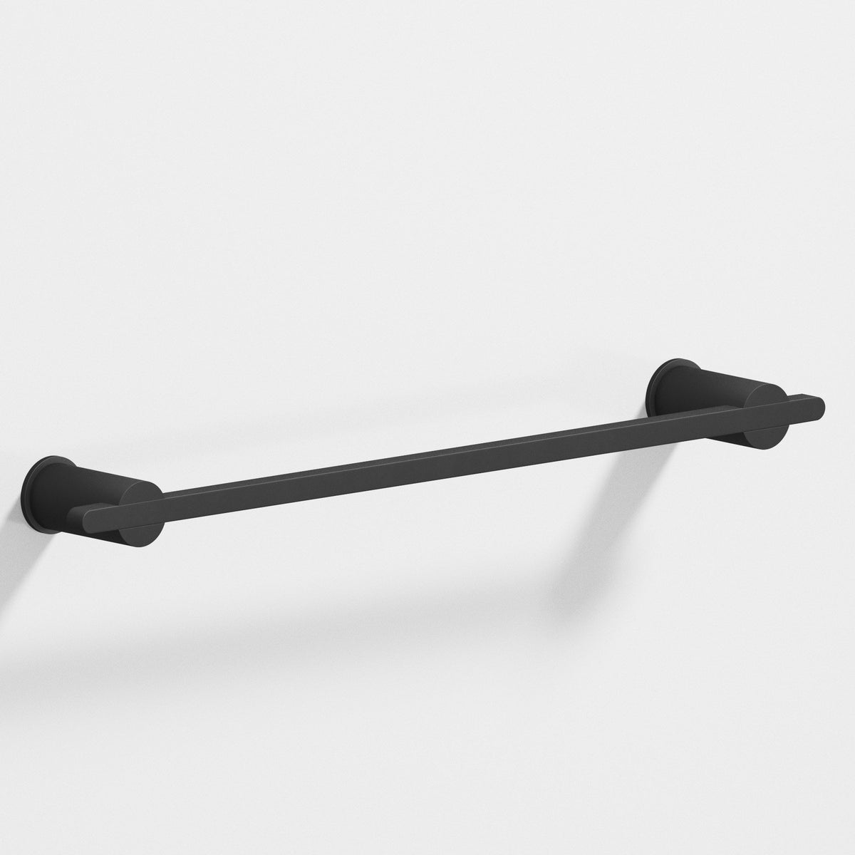 Colonial Bronze 42 Rectangular Towel Bar and Appliance Pull, Partially Encapsulated by Round Posts - Matte Satin Black