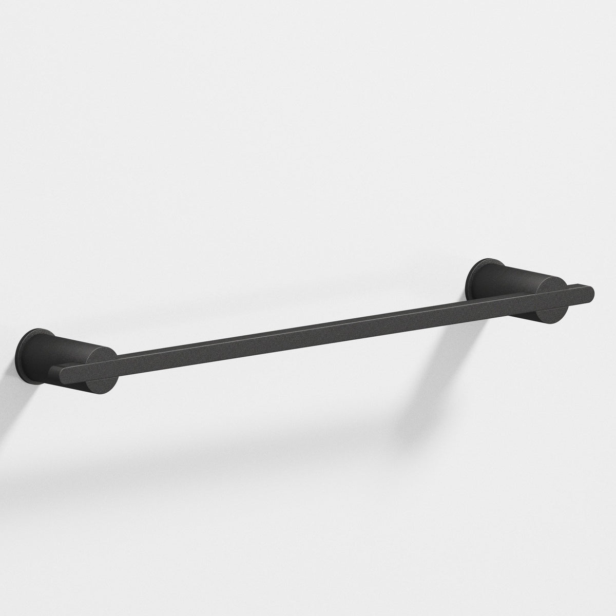 Colonial Bronze 42 Rectangular Towel Bar and Appliance Pull, Partially Encapsulated by Round Posts - Frost Black™