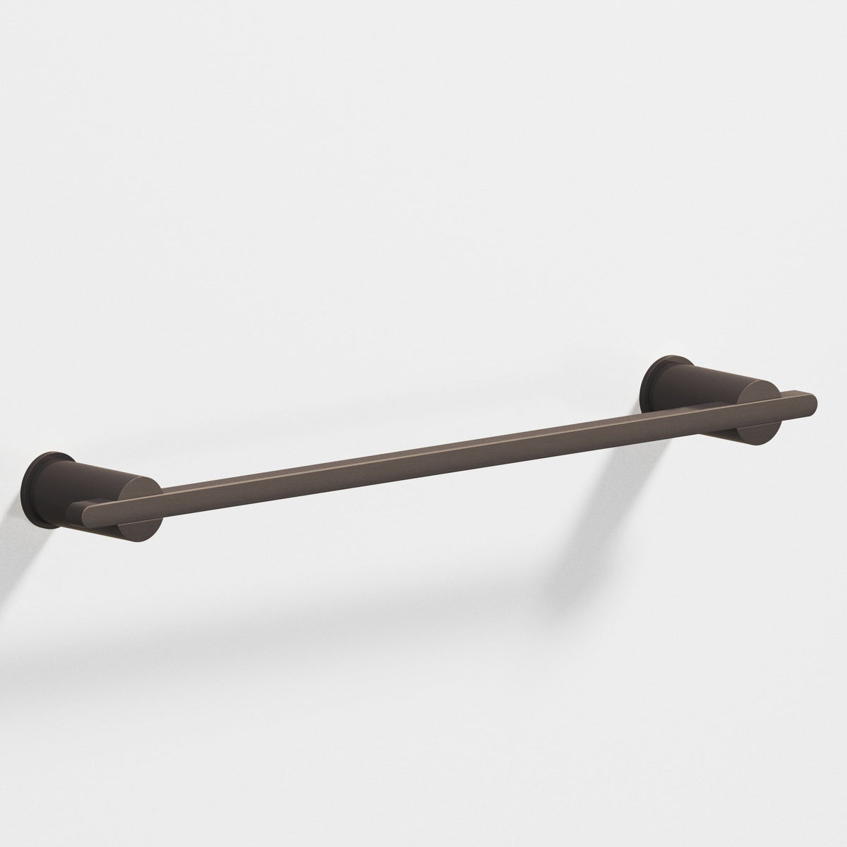 Colonial Bronze 42 Rectangular Towel Bar and Appliance Pull, Partially Encapsulated by Round Posts - Dark Statuary Bronze