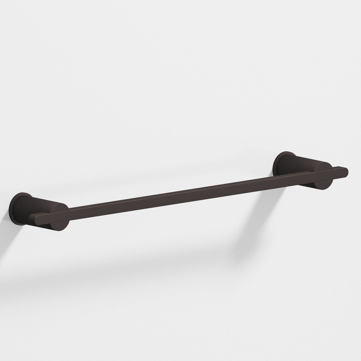 Colonial Bronze 42 Rectangular Towel Bar and Appliance Pull, Partially Encapsulated by Round Posts - Matte Dark Statuary Bronze