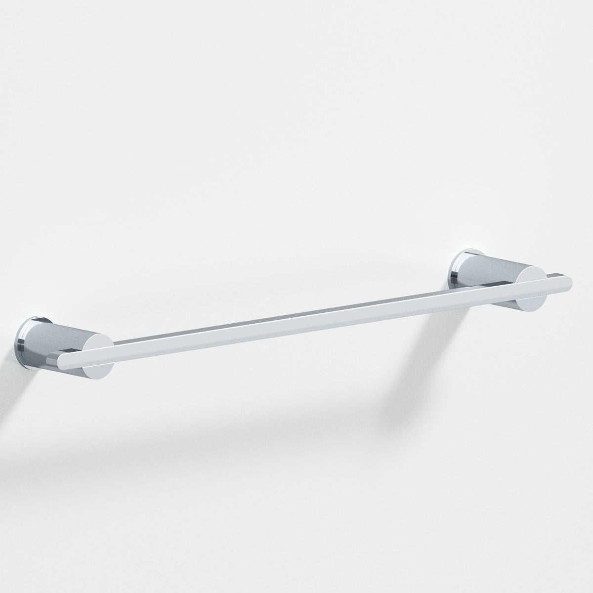 Colonial Bronze 42 Rectangular Towel Bar and Appliance Pull, Partially Encapsulated by Round Posts - Polished Chrome
