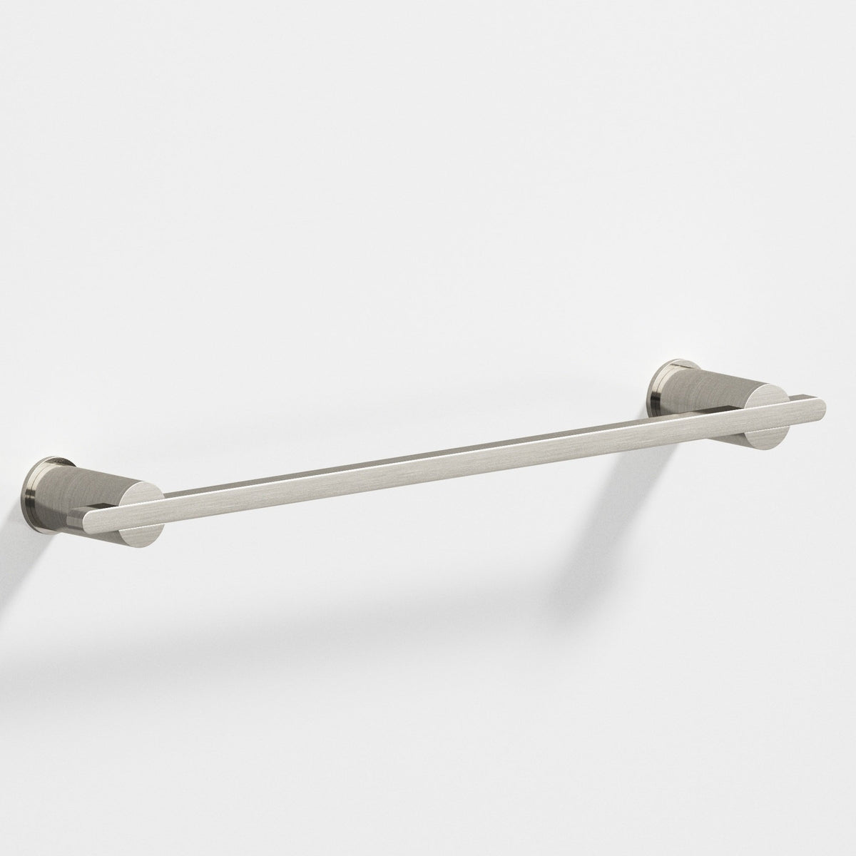 Colonial Bronze 42 Rectangular Towel Bar and Appliance Pull, Partially Encapsulated by Round Posts - Nickel Stainless