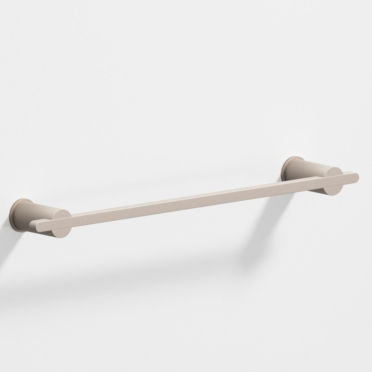 Colonial Bronze 42 Rectangular Towel Bar and Appliance Pull, Partially Encapsulated by Round Posts - Matte Satin Nickel