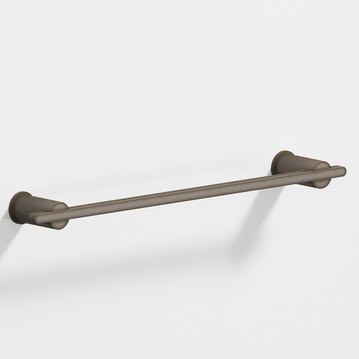 Colonial Bronze 42 Rectangular Towel Bar and Appliance Pull, Partially Encapsulated by Round Posts - Pewter