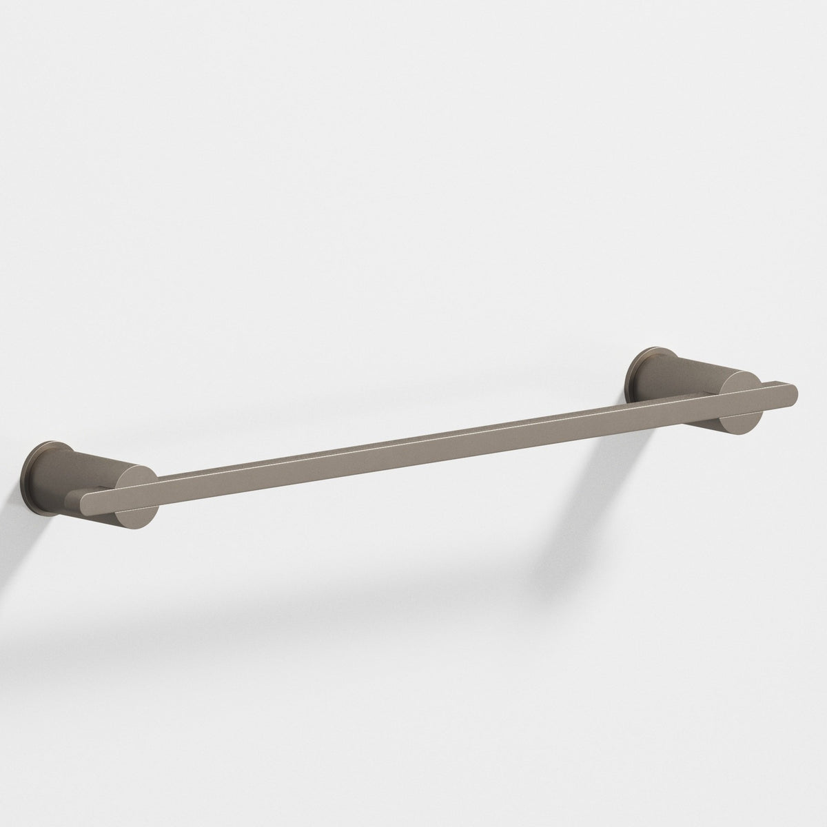 Colonial Bronze 42 Rectangular Towel Bar and Appliance Pull, Partially Encapsulated by Round Posts - Matte Pewter