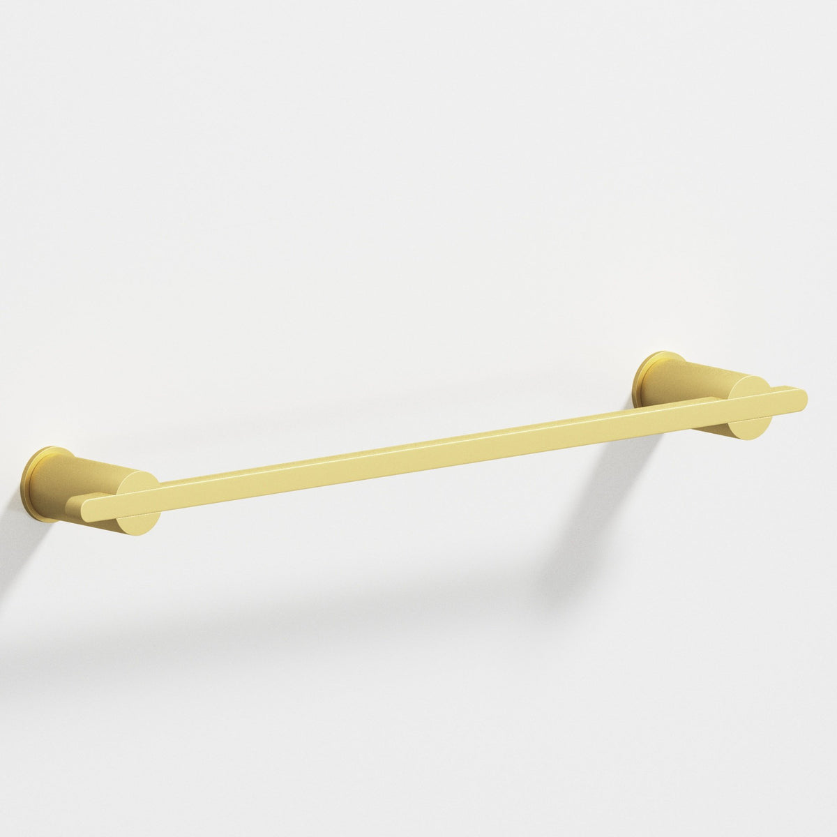 Colonial Bronze 42 Rectangular Towel Bar and Appliance Pull, Partially Encapsulated by Round Posts - Matte Satin Brass