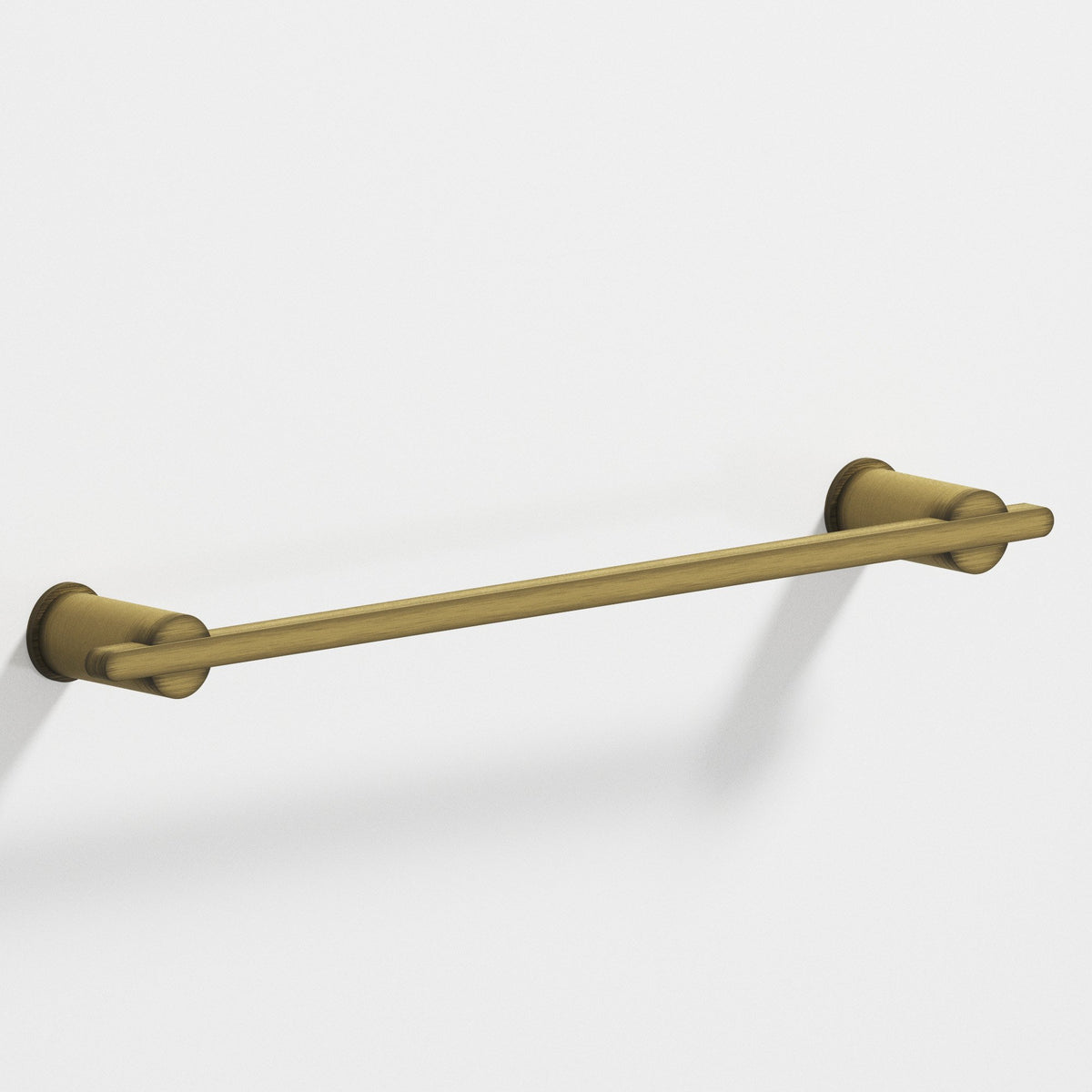 Colonial Bronze 42 Rectangular Towel Bar and Appliance Pull, Partially Encapsulated by Round Posts - Matte Antique Satin Brass