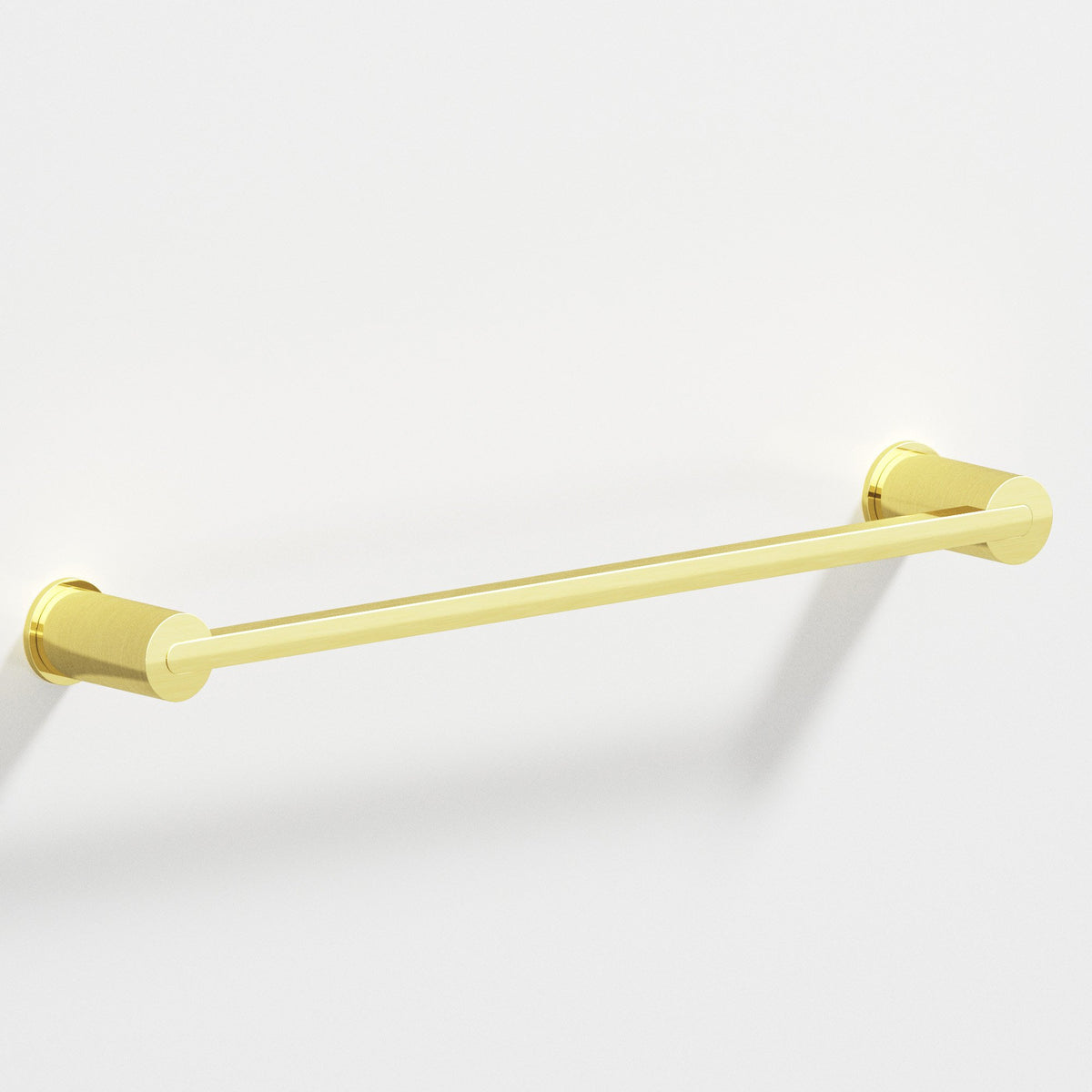 Colonial Bronze 43 Rectangular Towel Bar and Appliance Pull, Fully Encapsulated by Round Posts - Unlacquered Polished Brass